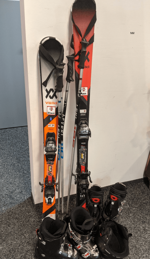 Rented ski equipments